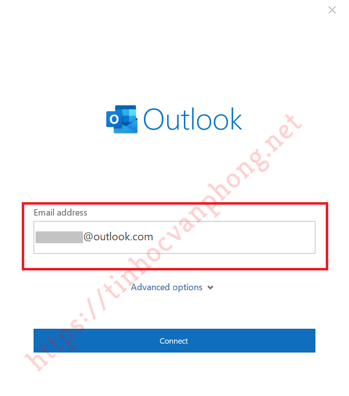 Outlook là gì - Nhập địa chỉ email