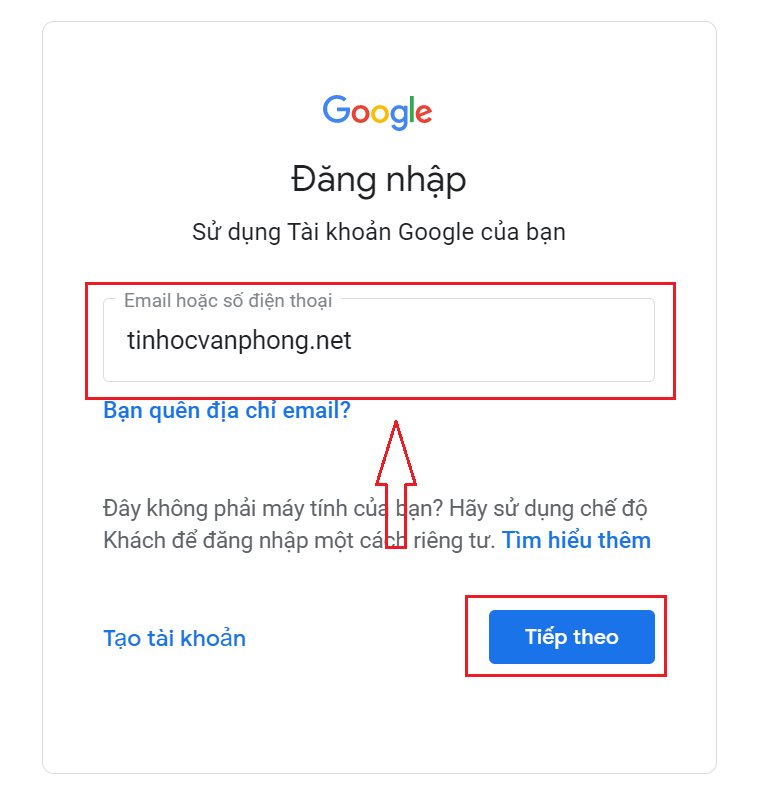 Quên mật khẩu Gmail - Trang đăng nhập