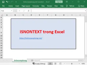 hàm isnontext trong excel