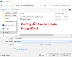 tạo template trong word