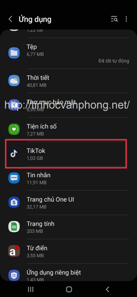 Ứng dụng TikTok trên Android