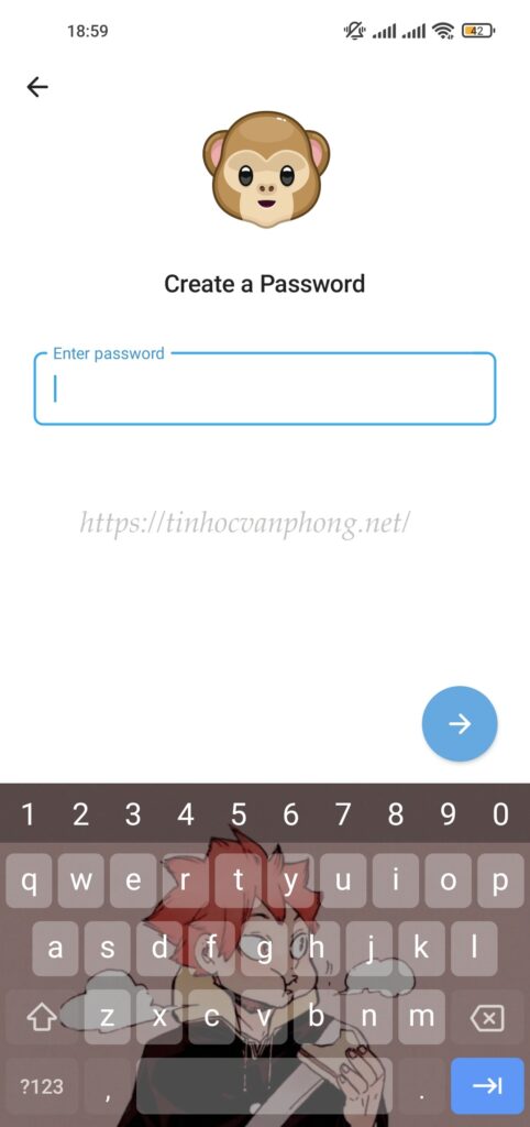 Nhập mật khẩu mà bạn muốn cài đặt