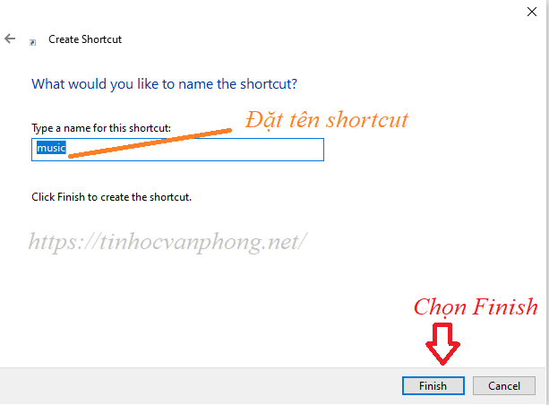 Đặt tên cho shortcut